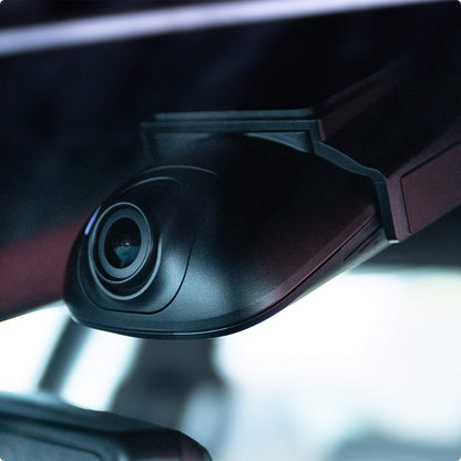 DRONE XC2 dash camera installed behind a rear-view mirror