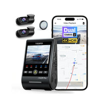 Viofo A229 Pro 3CH Dash Camera, 4K+1080p+2K @ 30fps, WiFi, GPS with dual lenses and mobile app, fast shipping, professional installation