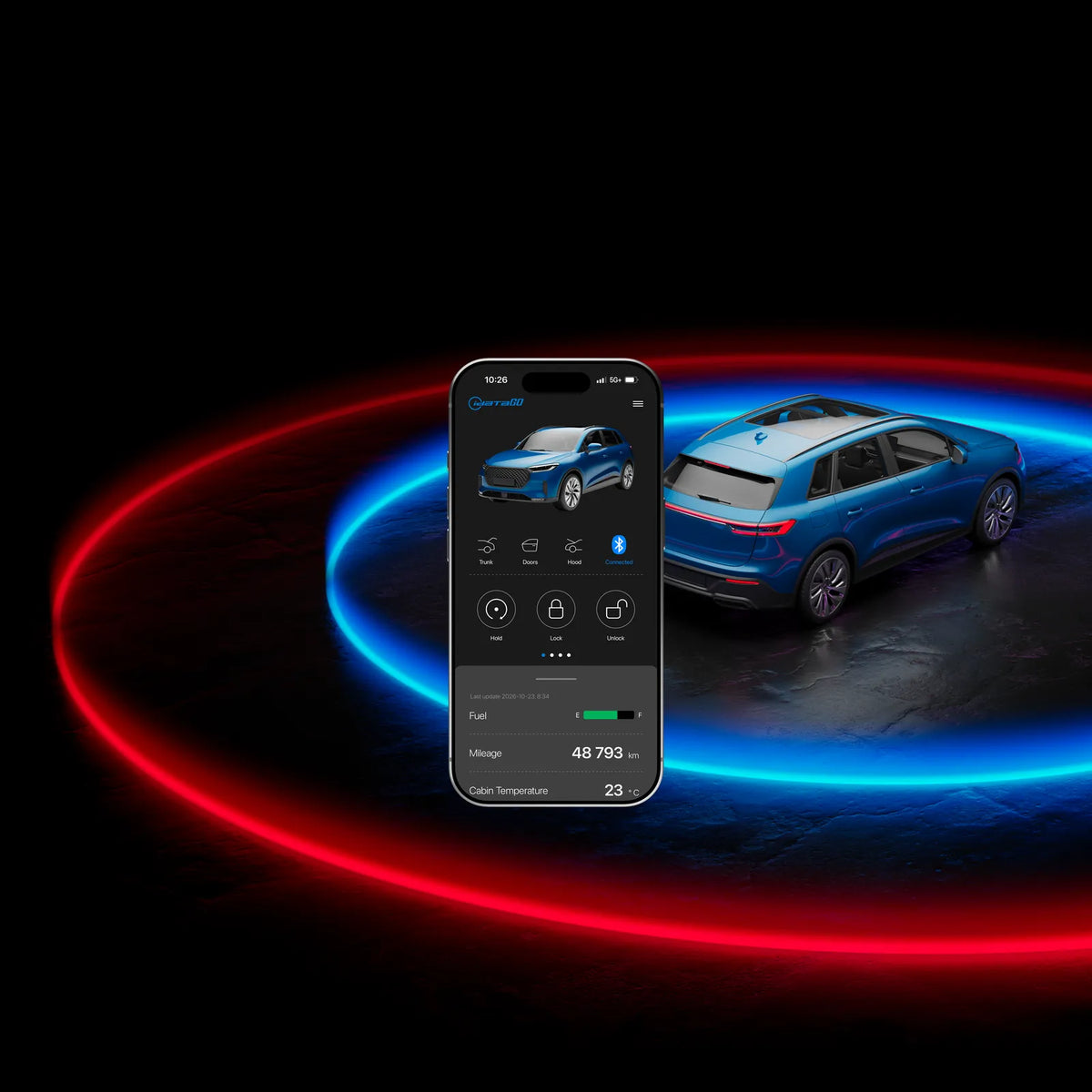 Bluetooth vehicle control and security alerts with the iDataGO app