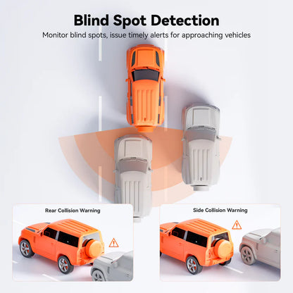 Wolfbox G850Pro Mirror Dash Camera, 4K+1080p @ 30fps, 64GB, Touchscreen features Blind Spot Detection, professional installation, fast shipping.