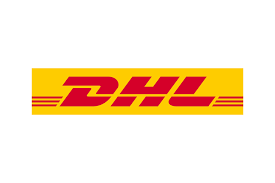 Yellow and red logo with bold letters symbolizing a global courier and express parcel delivery service provider