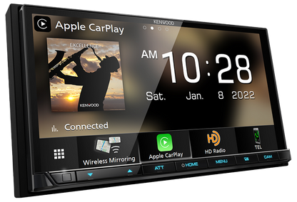 Kenwood Excelon DMX908S Multimedia Receiver, 7", Wireless CarPlay & Android Auto, HDMi, Maestro, HD Radio, 5 Volt RCA, 2 Year Warranty with fast shipping and professional installation by Connected Car Experts