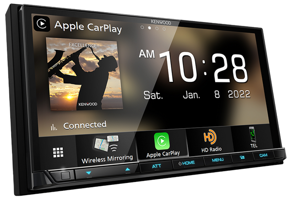 Kenwood Excelon DMX908S Multimedia Receiver, 7", Wireless CarPlay & Android Auto, HDMi, Maestro, HD Radio, 5 Volt RCA, 2 Year Warranty with fast shipping and professional installation by Connected Car Experts