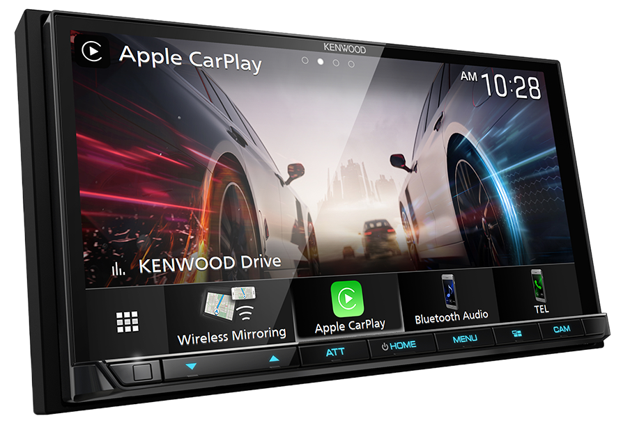 Kenwood DMX9708S Multimedia Receiver, 7", Wireless CarPlay & Android Auto, HDMi, Maestro, 4 Volt RCA, with Professional Installation and Fast Shipping.