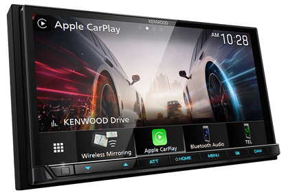 Kenwood DMX9708S Multimedia Receiver, 7", Wireless CarPlay & Android Auto, HDMi, Maestro, 4 Volt RCA, with Professional Installation and Fast Shipping.