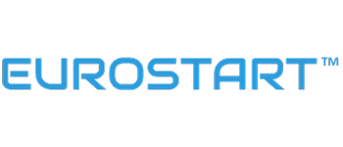 Blue stylized Eurostart logo with uppercase letters and a trademark symbol on a white background