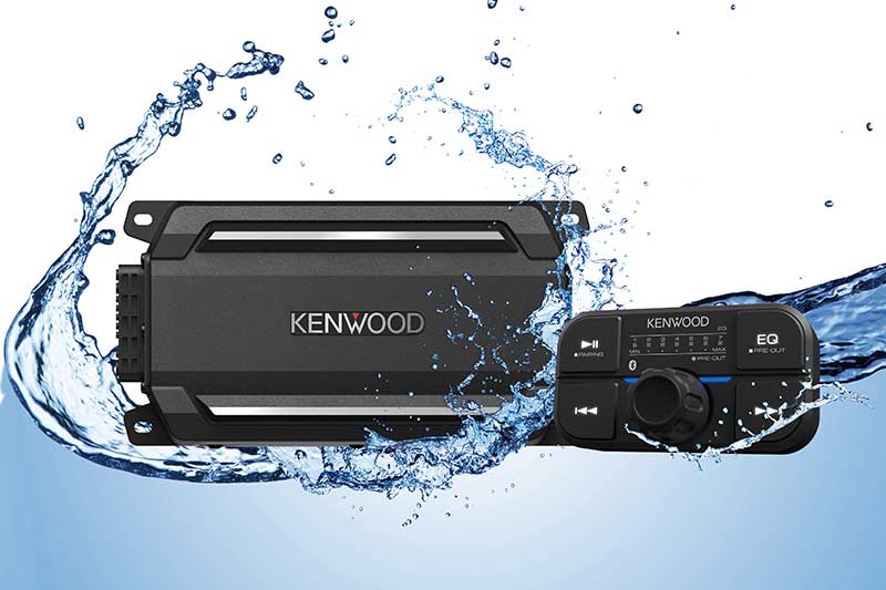 Kenwood KAC-M5024BT Bluetooth Marine & Powersport 4 Channel Amplifier, 75 Watts x 4 at 2 Ohms - Lockdown Security