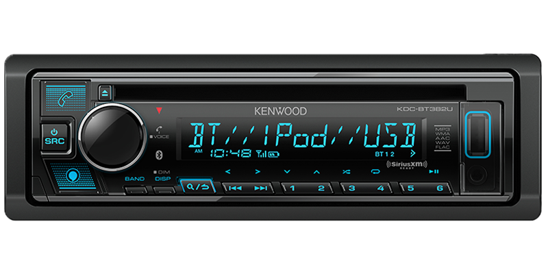 Kenwood KDC-BT382U CD Car Stereo, Bluetooth, Alexa, 2.5 Volt RCA - Lockdown Security