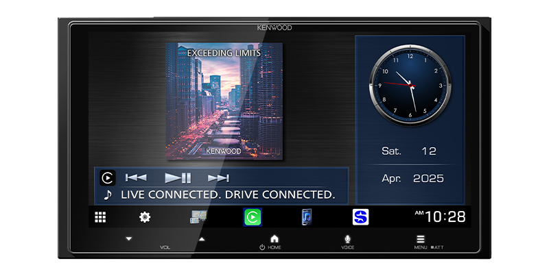 Kenwood DMX8710S Multimedia Receiver, 6.9" HD Screen, Wireless CarPlay & Android Auto, HDMI, Maestro, 3 Volt RCA - Lockdown Security