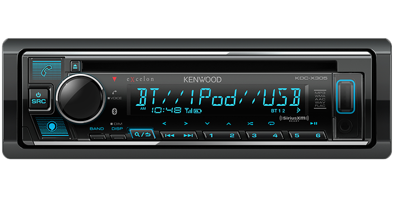 Kenwood eXcelon KDC-X305 CD Car Stereo, Bluetooth, Alexa, 5 Volt RCA, 2 Year Warranty - Lockdown Security