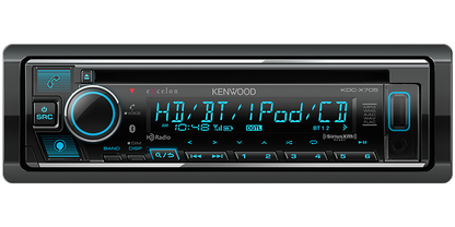 Kenwood eXcelon KDC-X705 CD Car Stereo, Bluetooth, HD Radio, 5 Volt RCA, 2 Year Warranty - Lockdown Security