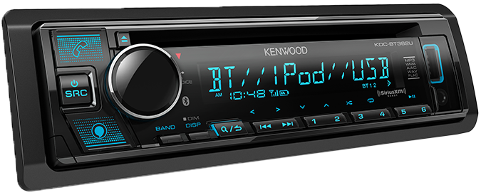 Kenwood KDC-BT382U CD Car Stereo, Bluetooth, Alexa, 2.5 Volt RCA - Lockdown Security