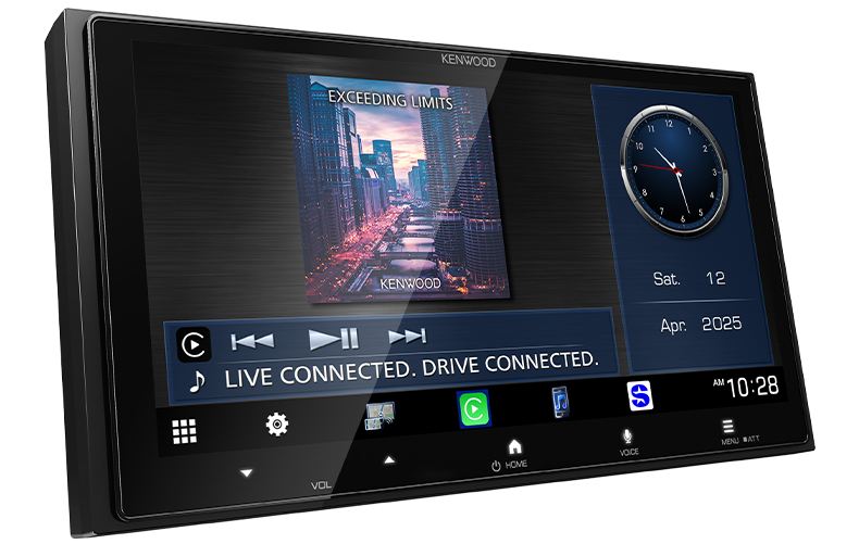 Kenwood DMX8710S Multimedia Receiver, 6.9" HD Screen, Wireless CarPlay & Android Auto, HDMI, Maestro, 3 Volt RCA - Lockdown Security