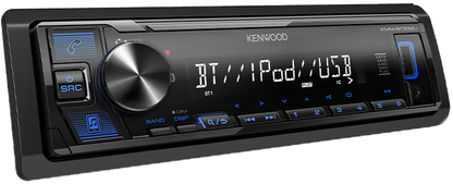 Kenwood KMM-BT232U Car Stereo, Bluetooth, Front USB, Blue Illumination, 2.5 Volt RCA - Lockdown Security