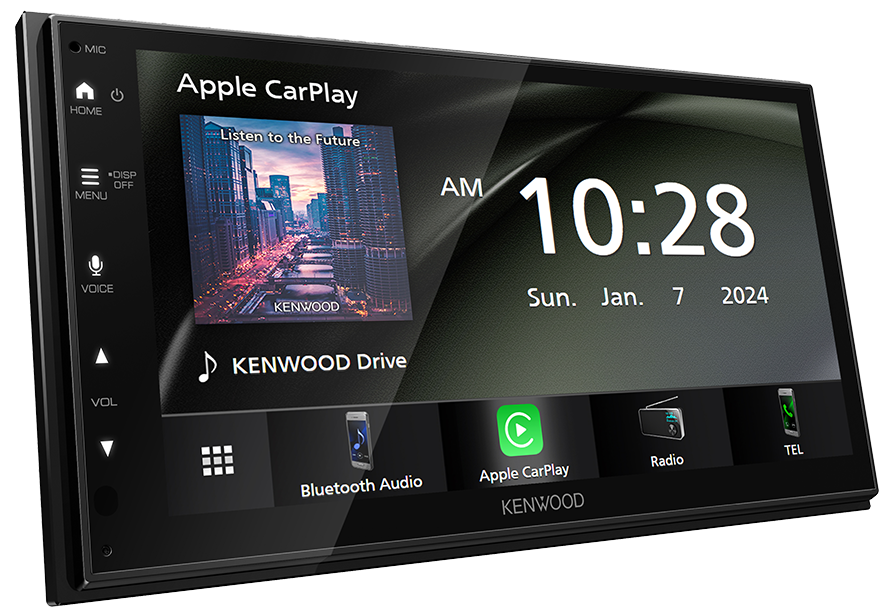 Kenwood DMX4710S Multimedia Receiver, 6.8", Wired CarPlay & Android Auto, Maestro, 2.5 Volt RCA - Lockdown Security