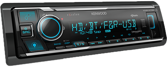 Kenwood eXcelon KMM-X705 Car Stereo, Bluetooth, HD Radio, Front & Rear USB, 5 Volt RCA, 2 Year Warranty - Lockdown Security