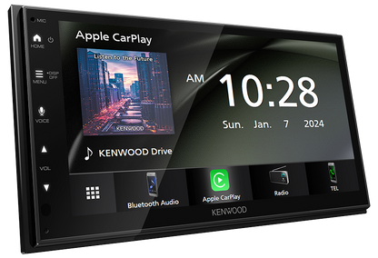 Kenwood DMX5710S Multimedia Receiver, 6.8", Wireless CarPlay & Android Auto, Maestro, 2.5 Volt RCA - Lockdown Security