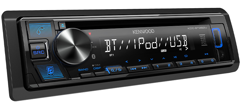 Kenwood KDC-BT282U CD Car Stereo, Bluetooth, 2.5 Volt RCA - Lockdown Security
