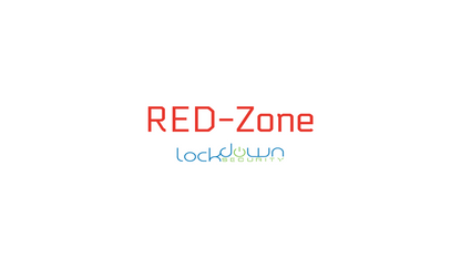 RED-Zone On-Site Fee logo by Lockdown Security, representing professional installation and fast shipping service. Connected Car Experts.