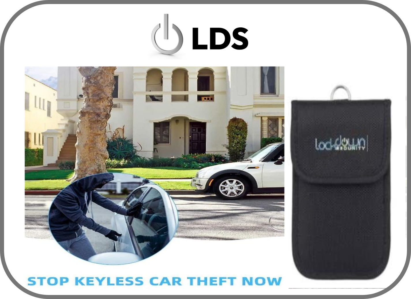 LDS "Lockdown Security" Faraday Bag blocks keyless car theft with professional installation, technical support, fast shipping, Connected Car Experts