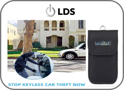 LDS "Lockdown Security" Faraday Bag blocks keyless car theft with professional installation, technical support, fast shipping, Connected Car Experts