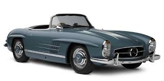 Classic blue convertible vintage luxury roadster displayed on white background with sleek design details visible