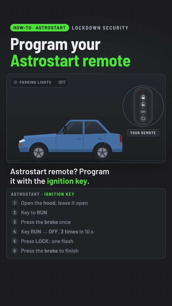 How to program an Astrostart remote with the key