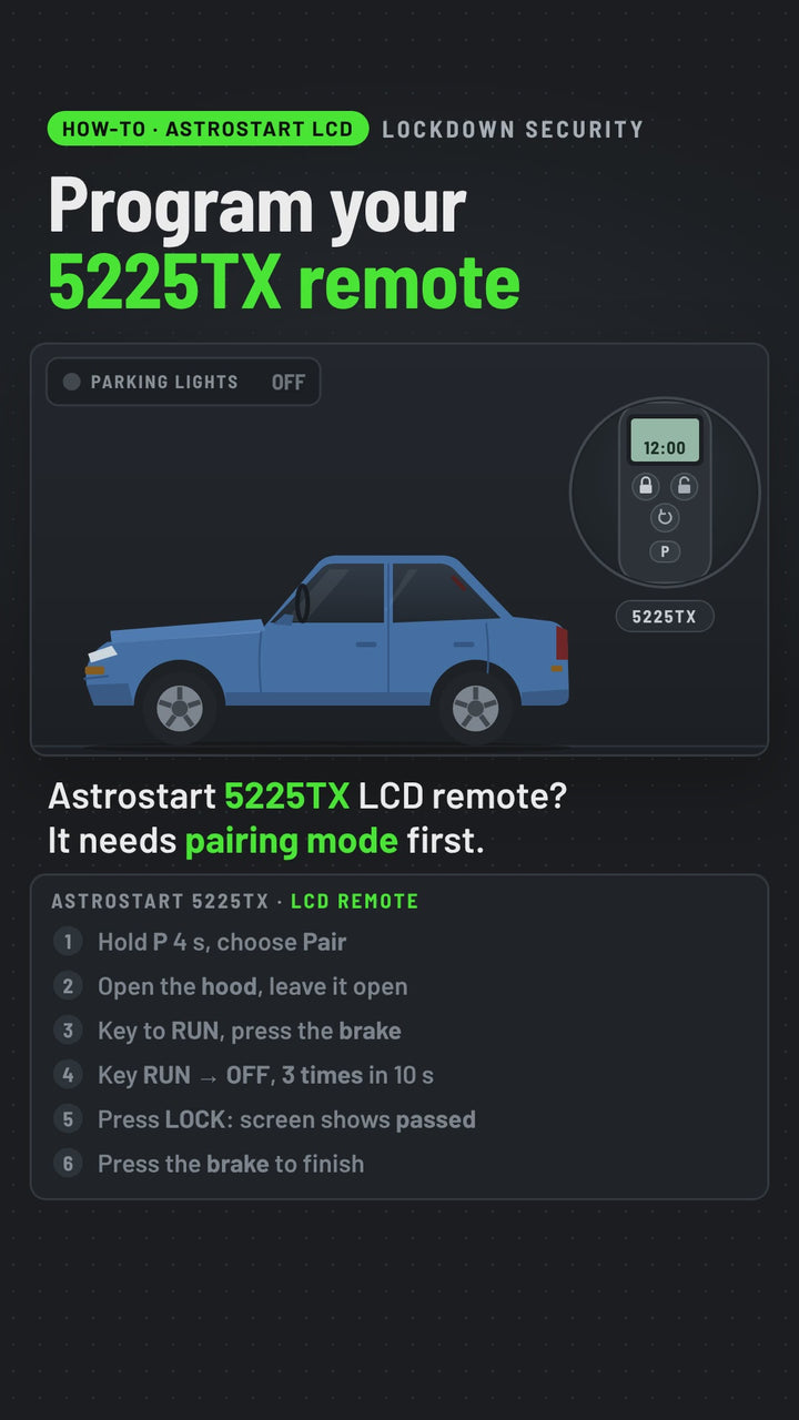 How to program an Astrostart 5225TX LCD remote
