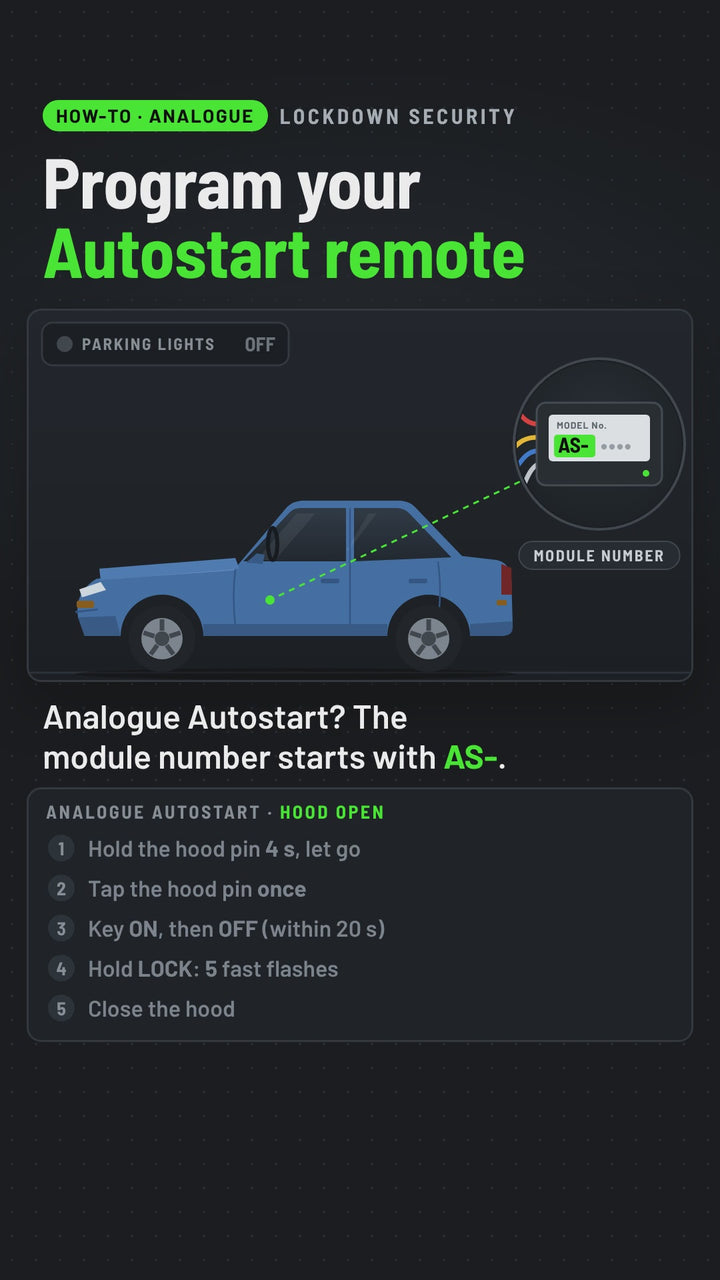 How to program an analogue Autostart remote
