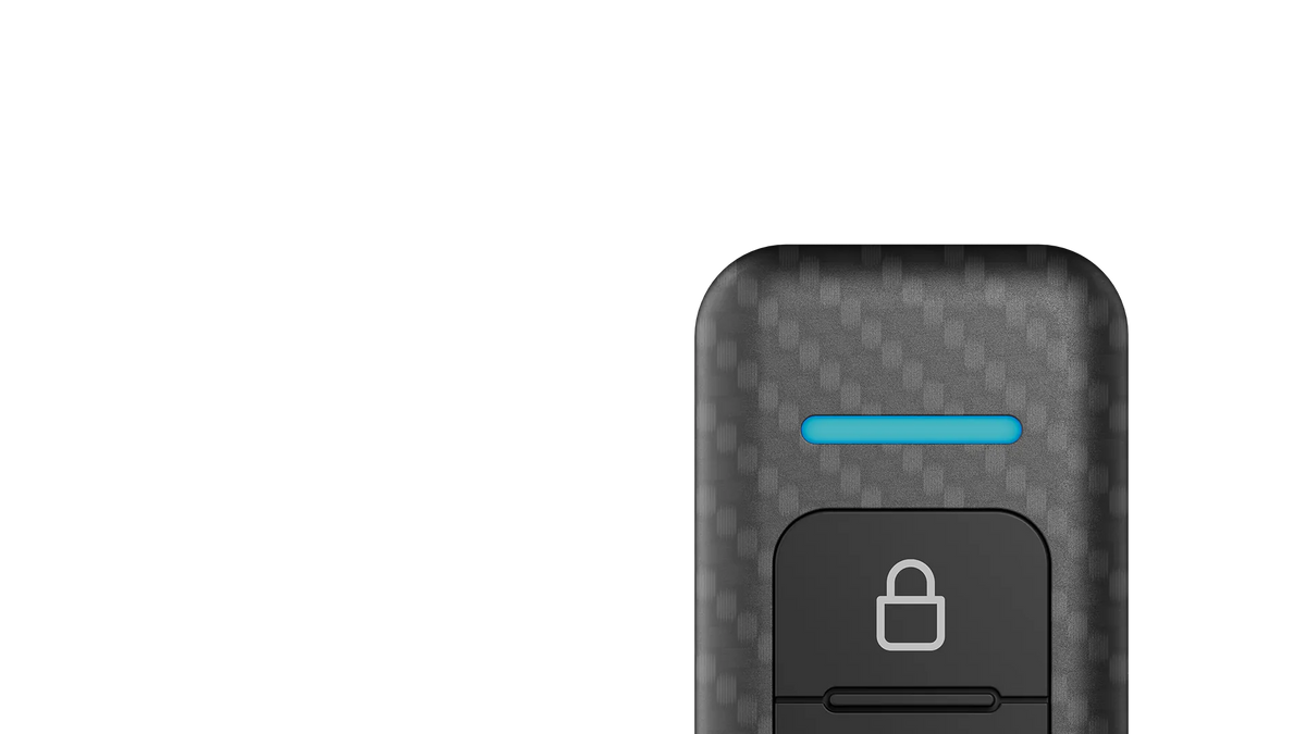 Multi-colour LED indicator on the iDatastart R240 remote