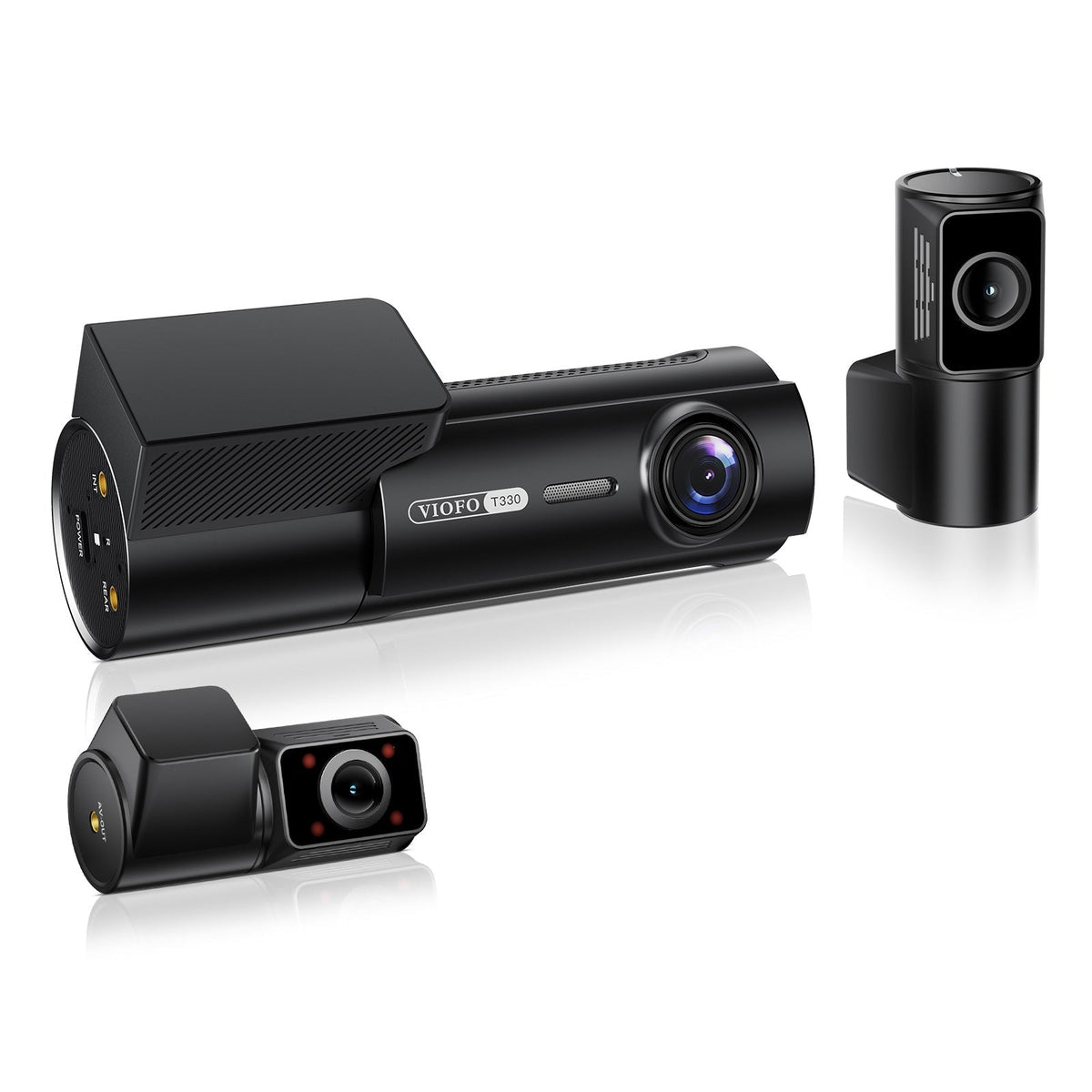 Viofo T330 3CH cameras with their mounts