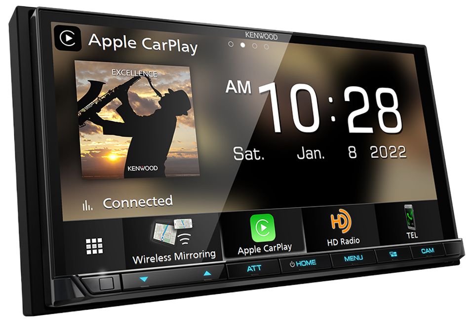 Kenwood Excelon DMX908S Multimedia Receiver, 7", Wireless CarPlay & Android Auto, HDMi, Maestro, HD Radio, 5 Volt RCA, 2 Year Warranty with professional installation and fast shipping from Connected Car Experts