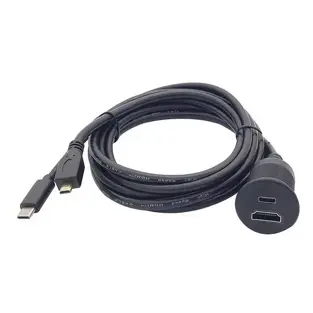 Accele USBRCHDMID 4 ft USB-C and HDMI Panel Mount Extension Cable