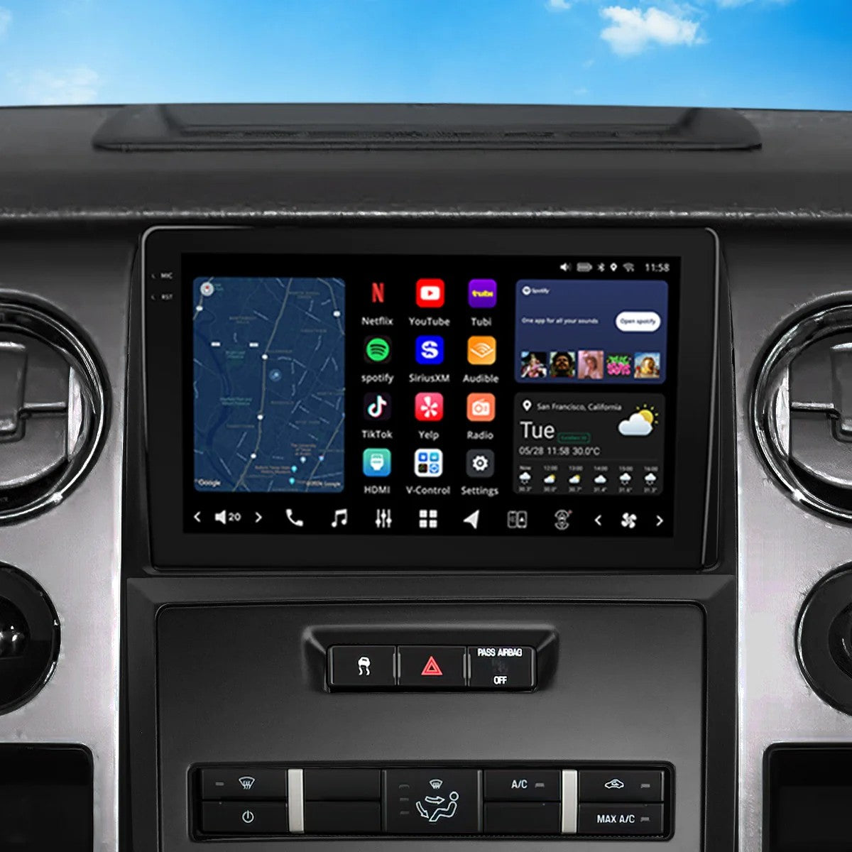 VINLAND 2009-2012 Ford F-150 without Factory Navigation Custom Fit Car Stereo with pro install, support, fast shipping
