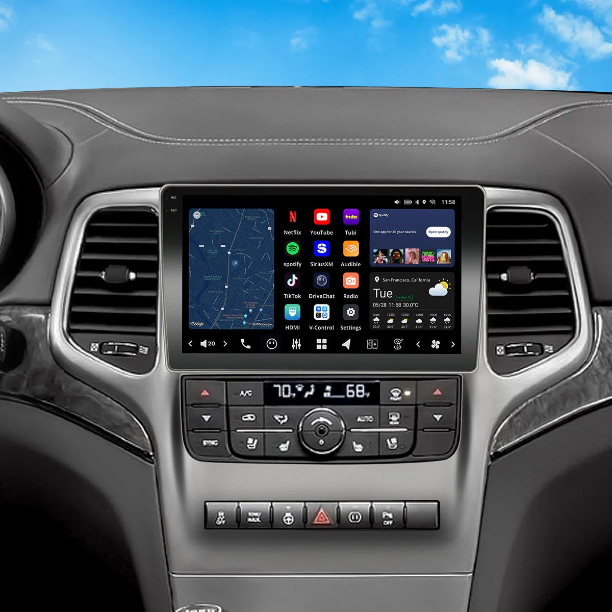 VINLAND 2011-2013 Jeep Grand Cherokee Custom Fit Car Stereo with pro install, tech support, fast shipping by Connected Car Experts