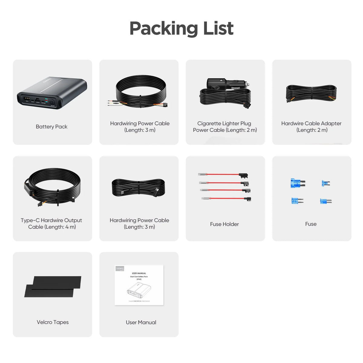 Viofo BP60 Dashcam Battery, 5000mAh LiFePO4, Bluetooth App, Up to 38 Hour Parking Mode