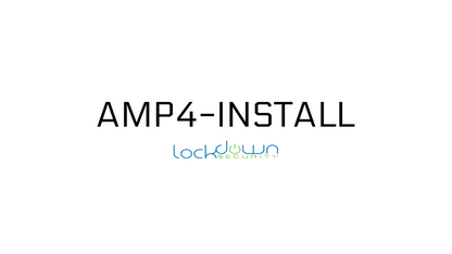 Four Channel Amplifier Installation, AMP4-Install with Lockdown Security logo, professional installation and fast shipping.