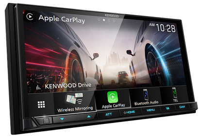 Kenwood DMX9708S Multimedia Receiver, 7", Wireless CarPlay & Android Auto, HDMi, Maestro, 4 Volt RCA, with fast shipping and professional installation.