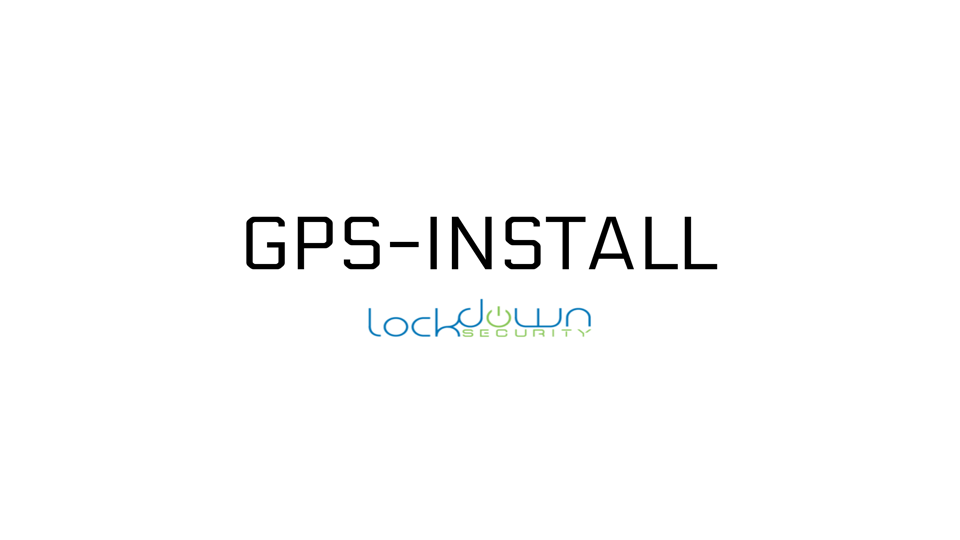 GPS Tracking Installation, GPS-Install logo with Lockdown Security branding highlighting professional installation and fast shipping services.