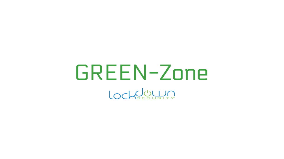 GREEN-Zone On-Site Fee logo with Lockdown Security text emphasizing professional installation and fast shipping services.