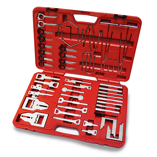 ShopWorx LY-2152 Radio Removal Tool Set | 52 Piece Set in a red case for professional installation and fast shipping. Connected Car Experts.