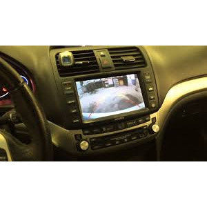 Acura TSX 2004 - 2008 Back Up Camera Kit ⭕ Must have DVD ROM Drive with 2 x Green Connectors shown in car with fast shipping and professional installation.