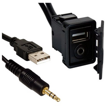 Axxess AXUSB35-SKT Flush Mount USB and 3.5mm Extension Cable with Port | Works with Apple CarPlay & Android Auto, Fast Shipping