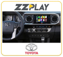 Dashboard and steering wheel of a Toyota car featuring ZZ-2 ITZ-TOY Wireless CarPlay and Android Auto Interface ⭕ NOT Compatible with Panoramic 360 camera system, Professional Installation, Fast Shipping, Connected Car Experts.