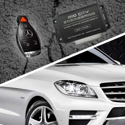 Mid City Engineering SKSNG204D3 Plug and Play Remote Starter with Mercedes key fob and white luxury car fast shipping expert support