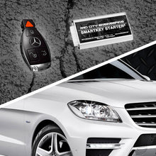 Mid City Engineering SKSNG166D3 Plug and Play Remote Starter with key fob and white luxury car, professional installation.